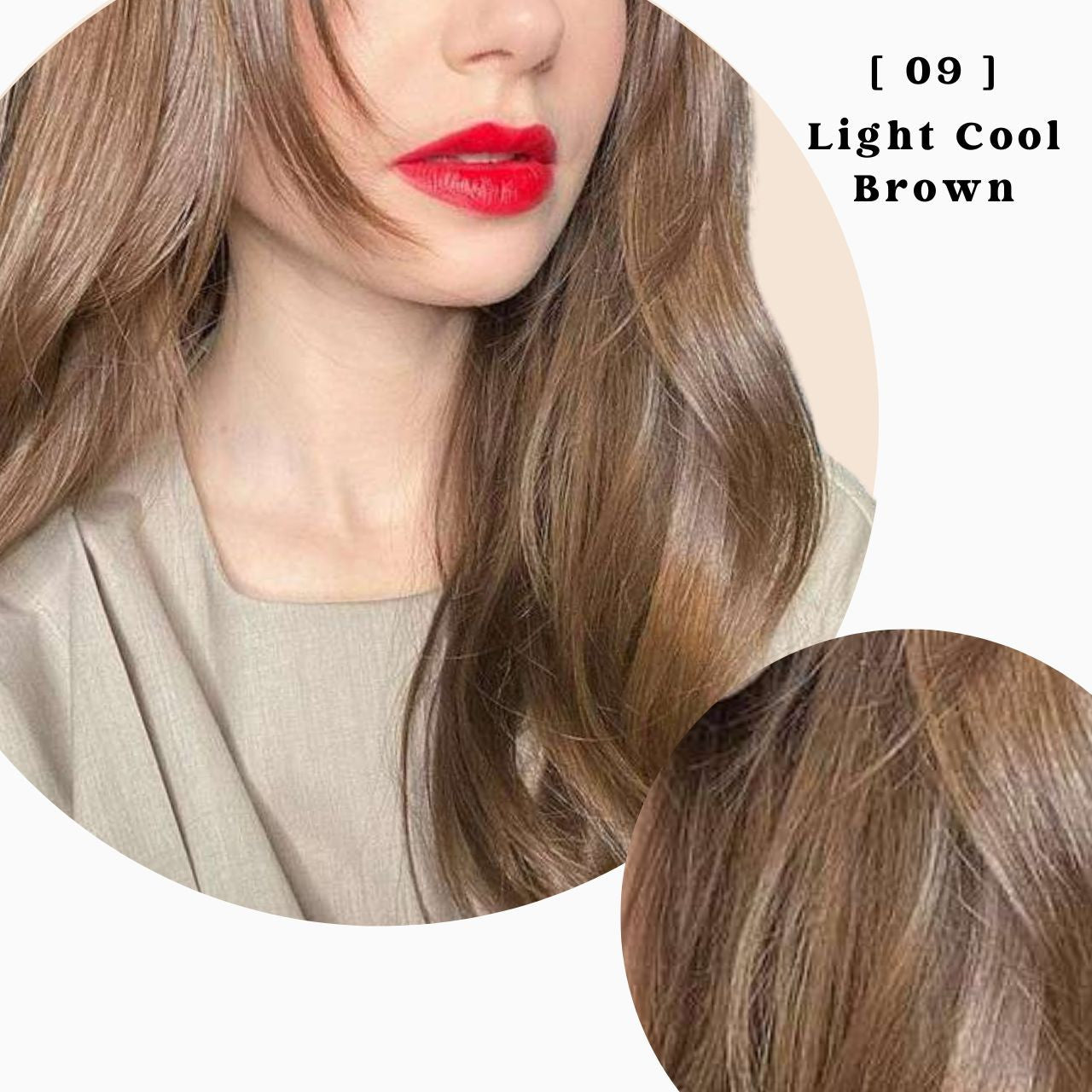 Gray Coverage Permanent Hair Color Dye Shampoo 100% Vegan 500ml/16.90 fl.oz - 09 Light Cool Brown