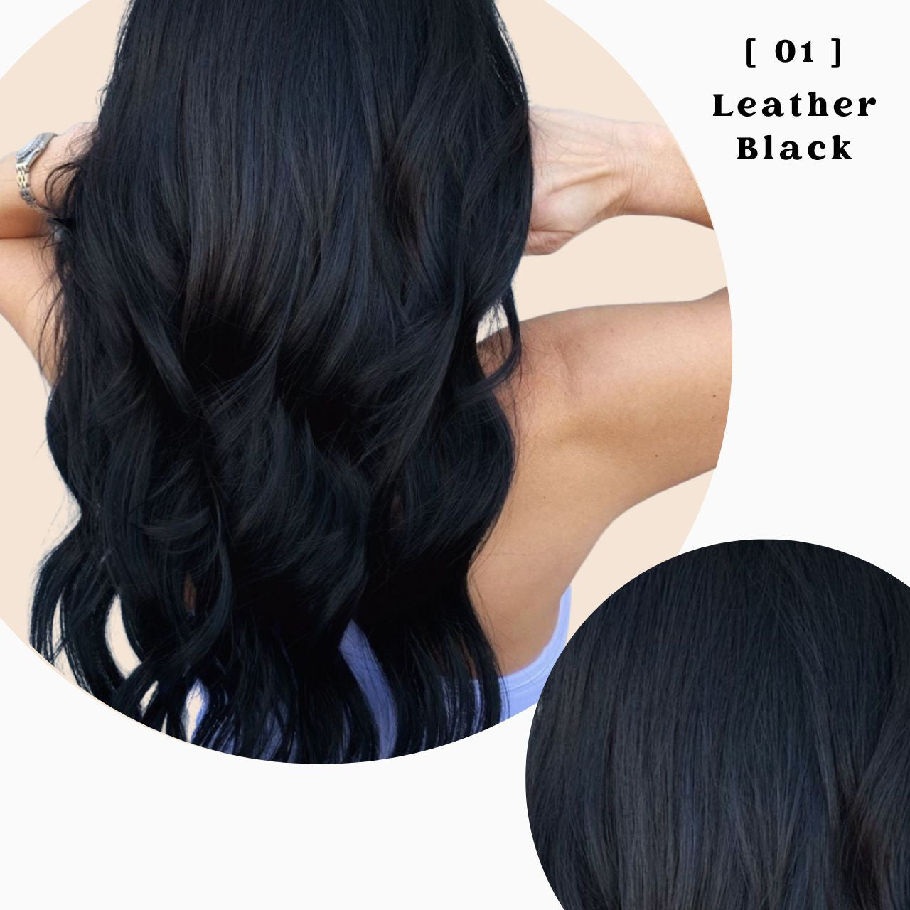 Gray Coverage Permanent Hair Color Dye Shampoo 100% Vegan 500ml/16.90 fl.oz - 01 Leather Black 