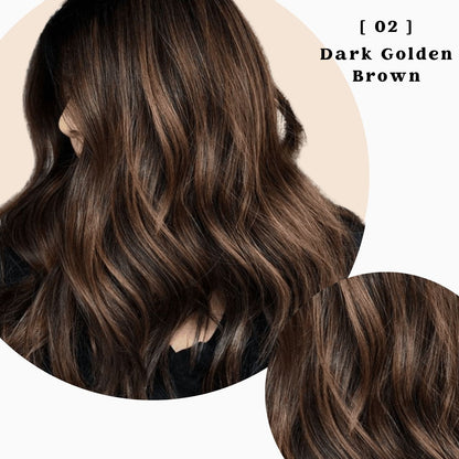 Gray Coverage Permanent Hair Color Dye Shampoo 100% Vegan 500ml/16.90 fl.oz - 02 Dark Golden Brown