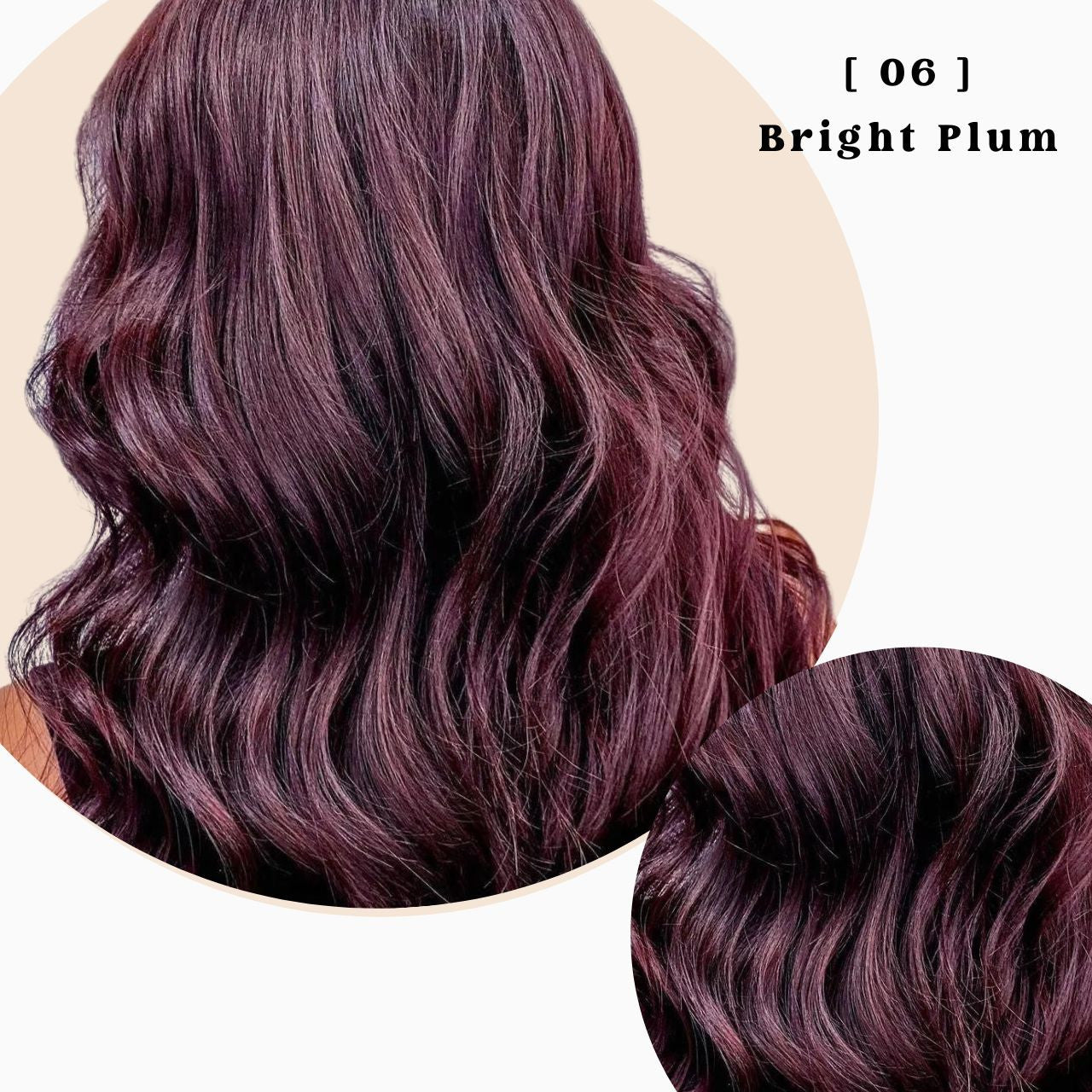 Gray Coverage Permanent Hair Color Dye Shampoo 100% Vegan 500ml/16.90 fl.oz - 06 Bright Plum