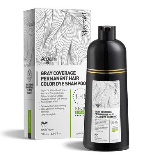 Gray Coverage Permanent Hair Color Dye Shampoo (15+15 Minute Timing)