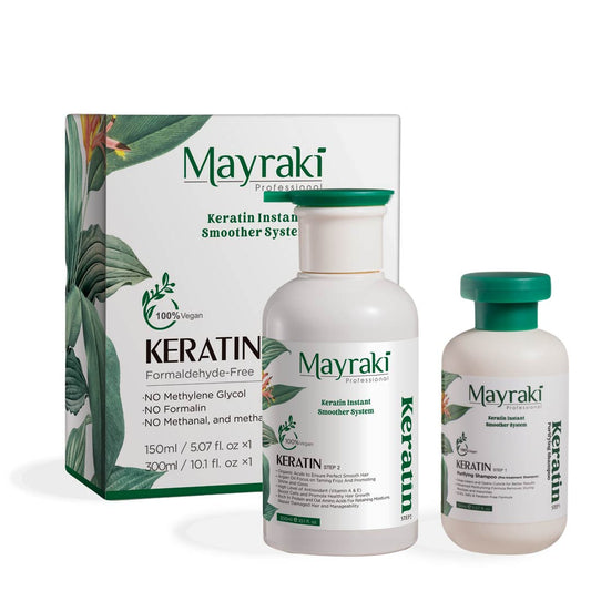 Mayraki Organic Hydrolyzed Keratin Instant Smoother System 5th Generation, Formaldehyde-free Set